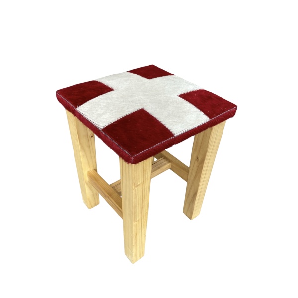 tabouret bois et cuir francais suisse montagne