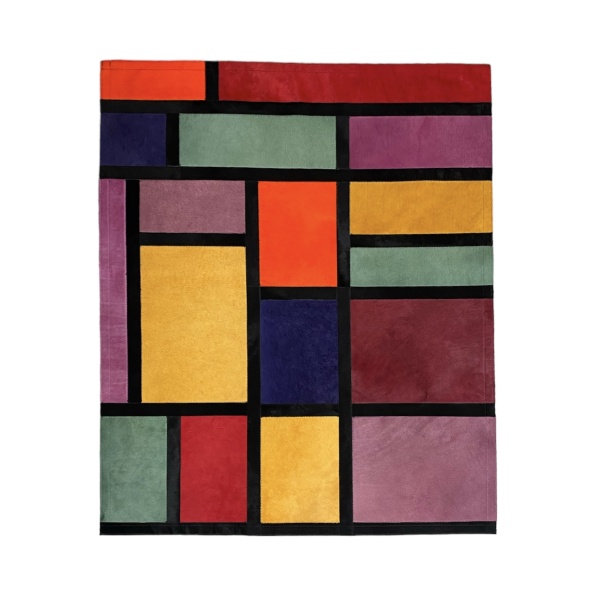 tapis mondrian cuir