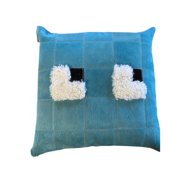 coussin cuir pixel